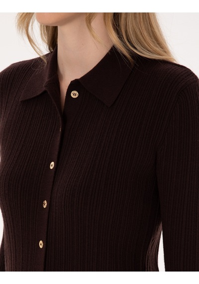 Pierre Cardin Kadın Kahverengi Hırka Triko 50316338-vr029 Kahverengi