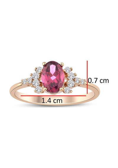 Oval Rhodolite Pırlanta Tektaş Yüzük