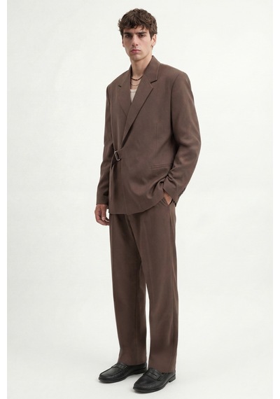 Antioch Relax Fit Kuşaklı Blazer Ceket Kahve