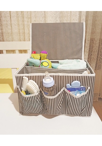 Bebek Beşik Başucu Düzenleyici Kapaklı 5 Bölmeli Organizer 0029