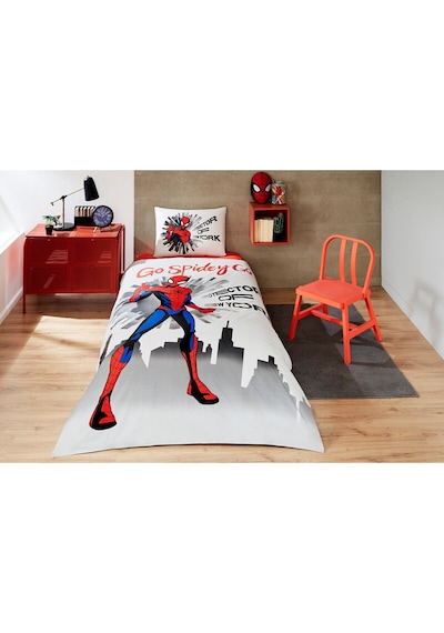 Özdilek Spiderman Go Spidey Tek Kişilik Lisanslı Lastikli Çocuk Nevresim Takımı Gri