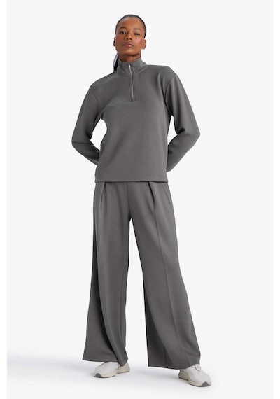 Defacto Oversize Geniş Kalıp Yarım Fermuarlı Modal Sporcu Sweatshirt D7126ax26spkh521 Haki-kh521