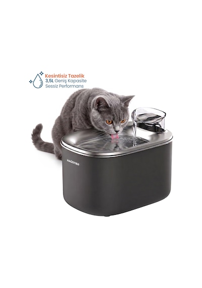 Wf007l Otomatik Kedi Su Sebili, 3.5lt Geniş Hazne, Bpa Içermez, Metal Tabla, Ultra Sessiz