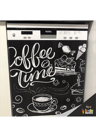 Buzdolabı Ve Bulaşık Makinesi Kapak Folyo Kaplama Coffee Time (382550647)