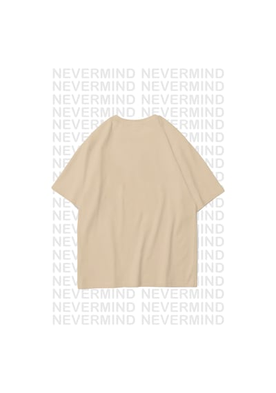 Nevermind Sevgili Kombini Sevimli Köpek Ve Kalp Baskılı Oversize Unisex Çif Bej