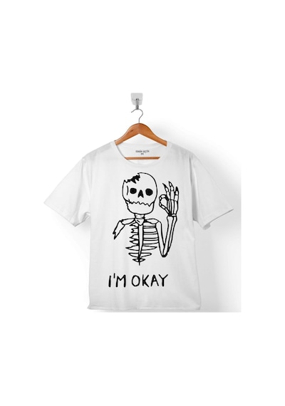 Skull İskelet Kuru Kafa I Am Okey Ben İyim Çocuk Tişört 001