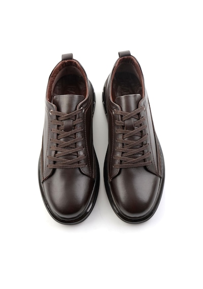 Bambi Kahve Hakiki Deri Erkek Sneaker E01080226343