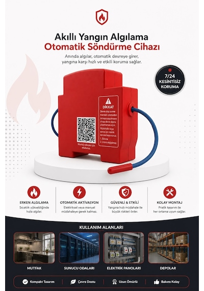 Elektrik Panosu Otomatik Yangın Söndürücü Isıya Duyarlı Pano İçi Yangın Güvenlik Sistemi