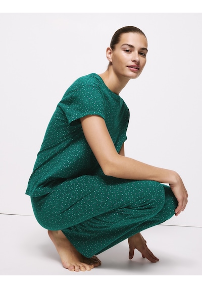 Marks & Spencer Pamuk Karışımlı Pijama Takımı T37004619F Yeşil
