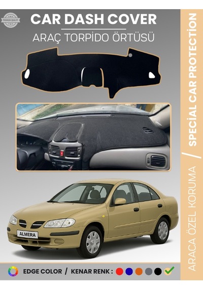 Nissan Almera Kapaklı 2000-2006 Torpido Örtüsü Premium Torpido Koruma Araca Özel Uv Koruma - 656 Stiloto