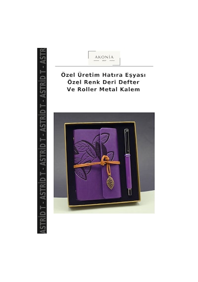 Özel Üretim Hatıra Eşyası Özel Renk Deri Defter Ve Roller Metal Kalem Çok Renkli