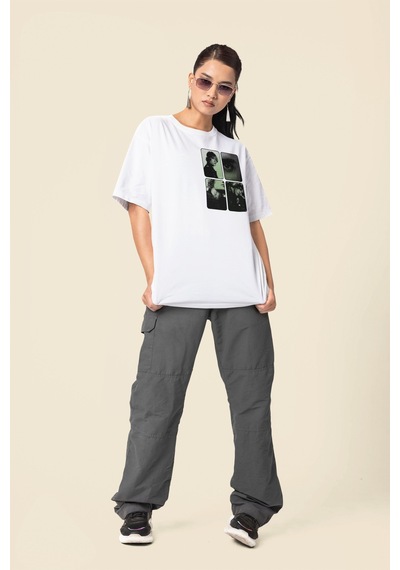 Sevbano Justin Bieber Sırt Baskılı Unisex Oversize Şarkıcı Tişört Beyaz