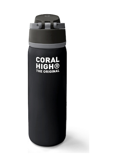 Coral High Siyah Ayıcık Desenli Pipetli Ve Direkt İçim Çelik Termos 800 Ml 38591 Siyah - Sarı