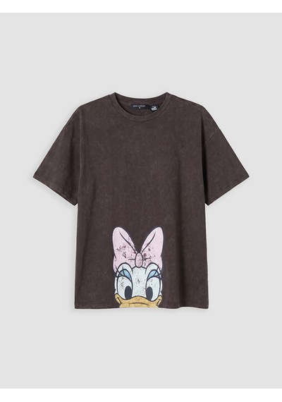 Lcw Comfort Kahverengi Daisy Duck Baskılı Kadın Tişört