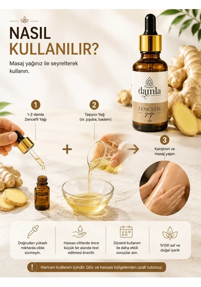 Biodamla Natural Zencefil Yağı 20 Ml