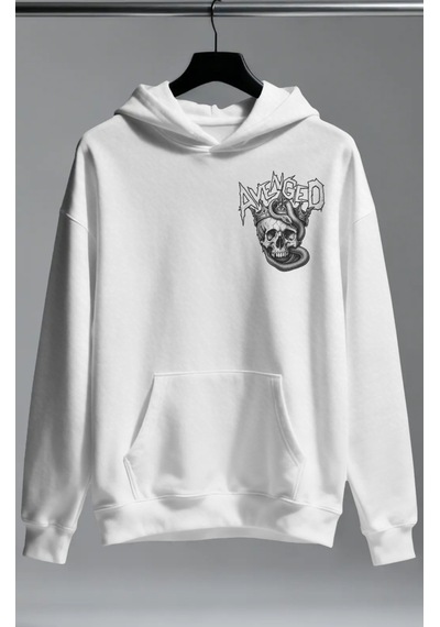 Sevbano Avenged Sevenfold Rock Metal Müzik Grubu Baskılı Unisex Oversize beyaz