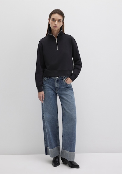 Mavi - Yarı Fermuarlı Siyah Sweatshirt 1s10391-900 Siyah