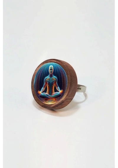 Tahtakolik Meditasyon / Yoga Ahşap Yüzük Çok Renkli