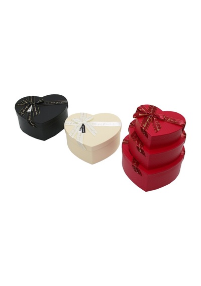 Go İthalat 3pcs Mat Mix Renkli Karton Hediye Kutusu Kurdelalı 22x20-19x17-16x14cm