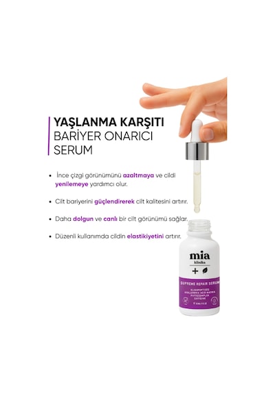 Mia Klinika Kırşıklık Karşıtı Bariyer Onarıcı Yaşlanma Karşıtı Serum 30 ML