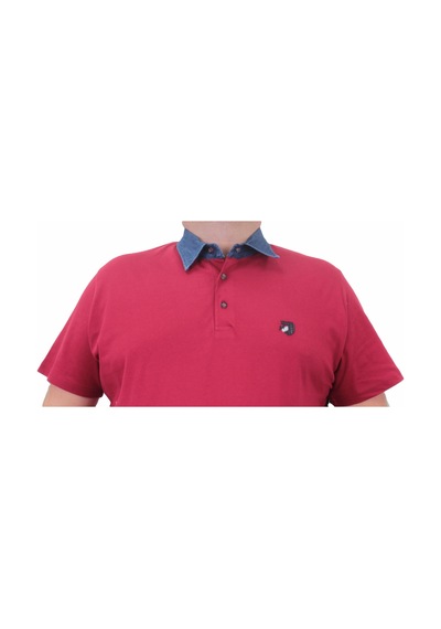 Moc Grande Mocgrande Büyük Beden Polo Kot Yaka Tişört 23420 Bordo-Bordo