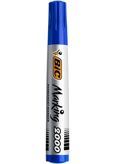 Bic Markör Permanent 1.7 MM Yuvarlak Uçlu Mavi 2000 06 - 12 Adetl Mavi
