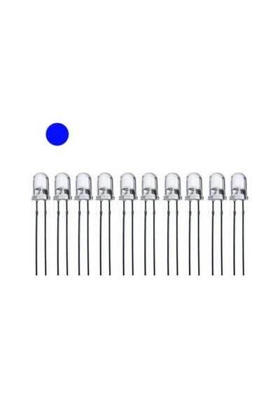 5Mm Şeffaf Mavi Led Paketi - 10 Adet
