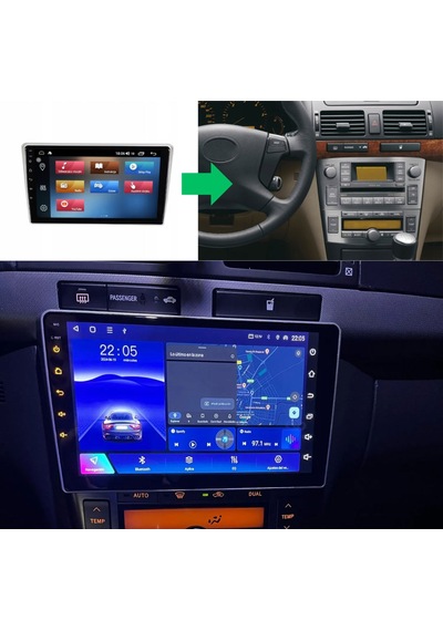 Toyota Avensis Araç Multimedya Android Ekran Carplay Double Teyp 2+32 9" 02-08 Silver Blueway