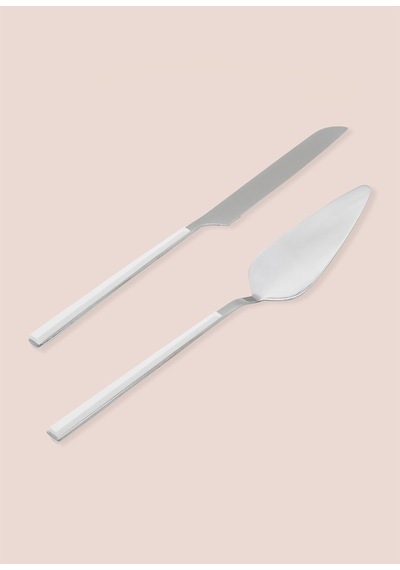 The Mia Bianco Pasta Servis Takımı Gümüş 2 Parça Ckb0249 Gümüş