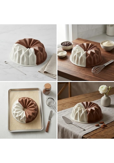 Sarmal Tasarımlı Silikon Kek Kalıbı - Yüksek Isıya Dayanıklı, Yapışmaz Ve Esnek Spiral Pasta Kalıbı 22x8 Cm Diğer