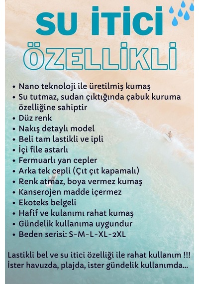 Miami Beach Lacivert Su İtici Özellikli Blue Voyage Nakışlı Erkek Plaj Deniz Şort Mayo - 303-lacivert 001