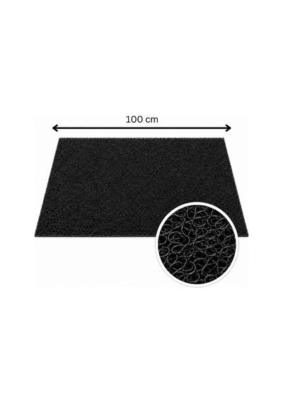 Kıvırcık Paspas 14 Mm 100x100 Cm Siyah Pvc Kaymaz Tabanlı