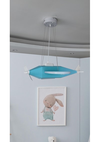 Uçak Temalı Entegre Led Çocuk Odası Sarkıt Avize 70x80 Cm Kişiye Özel Tasarım, El Yapımı Görünüm Diğer