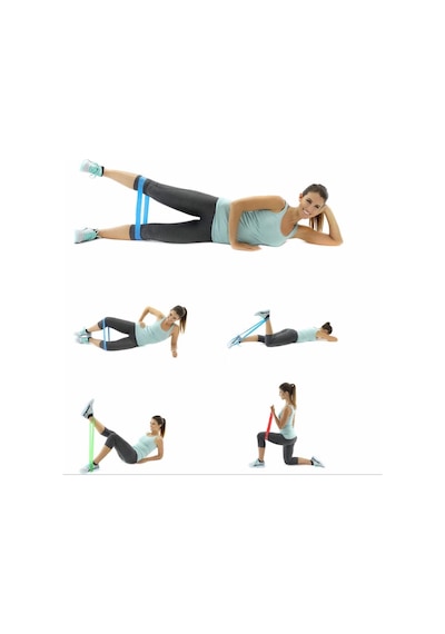 5'li Set Aerobik Band Latex Aerobik Bandı Pilates Yoga Lastiği