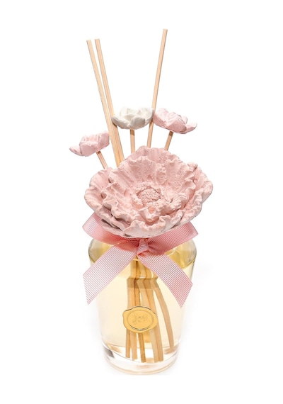 Missi 130 Ml Pembe Çiçek Seramik Taş Bambu Çubuklu Garden Rose-pudra Oda Kokusu Abundance Prosperity