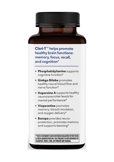 Clari - T / 5 İn 1 60 Kapsül. Phosp., Ginkgo Biloba , Huperzine A, Vinpocetine &. Bacopa