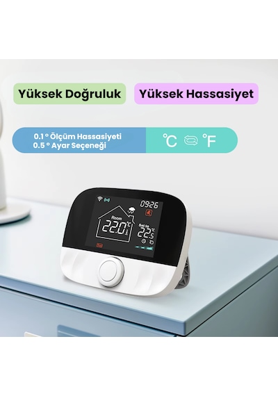 Wifi Kablosuz Akıllı Oda Termostatı Tuya - Smart Life Uyumlu...
