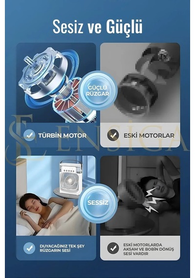 Type-c Hava Serinletici Su Püskürtmeli Fan Sessiz Masa Fanı