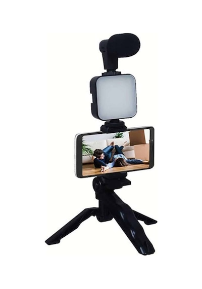 Telefon - 520 - Tutucu Mikrofonlu Işıklı Youtuber - Muratech - Video Kayıt Çok Renkli