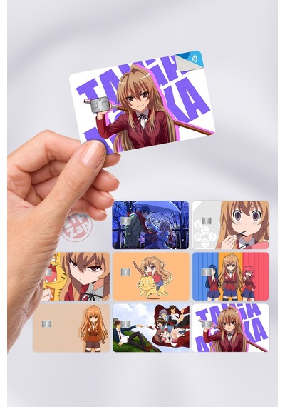 Toradora Kart Kaplama Sticker 8 Adet Çok Renkli