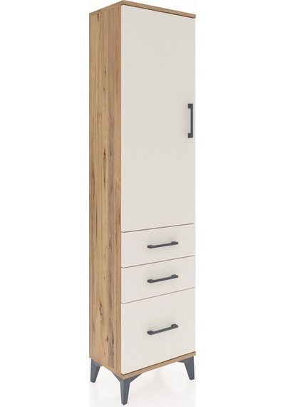 Arges Dolap 2 Raflı 3 Çekmeceli Tek Kapaklı 44x30x182 Çam-aytaşı Çam
