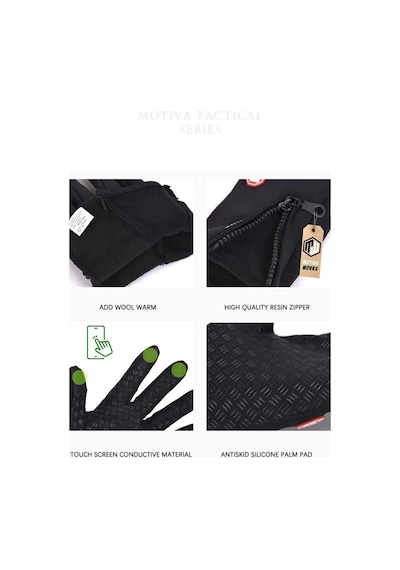 Motiva Tactical Unisex Bisiklet Motosiklet Taktik Eldiven Dokunmatik Rüzgar Geçirmez Kaymaz