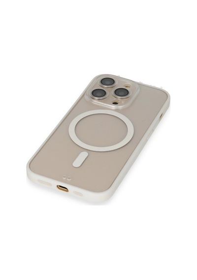 Apple Uyumlu iPhone 14 Pro Kılıf Grand Magneticsafe Kapak Beyaz\