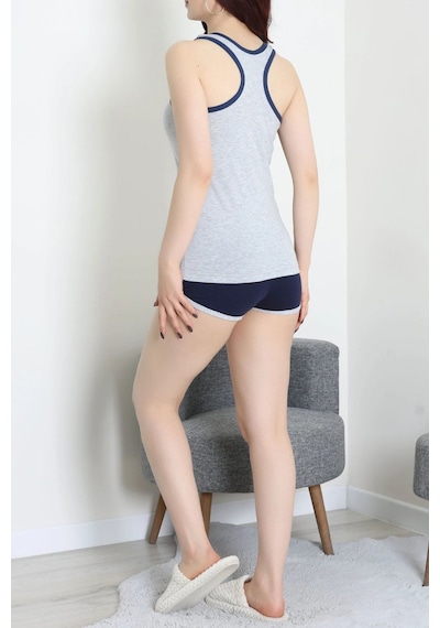 Modi Şortlu Pijama Takımı Grisarı - 52357.2161. AÇIK GRİ