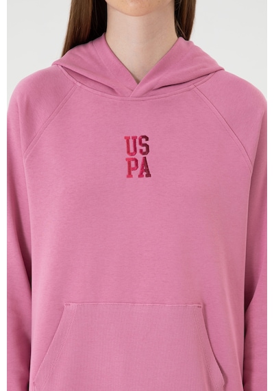U.S. Polo Assn. Kadın Koyu Pembe Yırtmaçlı Kapüşonlu Sweatshırt 50313611-VR167