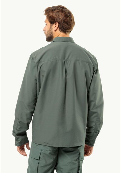 Jack Wolfskin Barries L/s Erkek Gömlek-1404101 Yeşil