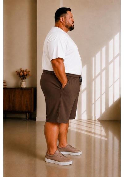 Sngl Tekstil Erkek Büyük Beden Kapri 3xl 4xl 5xl 6xl 7xl 8xl 9xl Kahverengi