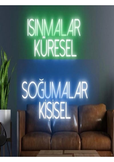 Twins Led Isinmalar Küresel Soğumalar Kişisel Yazılı Neon Tabela Yeşil-mavi Model:model:20283366 Yeşil - Mavi