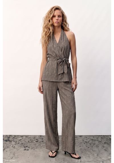Sateen Lily Bluz - Vizon-137707 VİZON