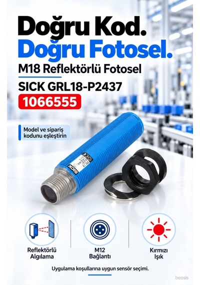 Sıck Grl18-p2437 Silindirik Reflektörlü Fotosel 1066555